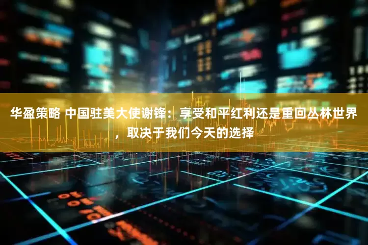 华盈策略 中国驻美大使谢锋：享受和平红利还是重回丛林世界，取决于我们今天的选择